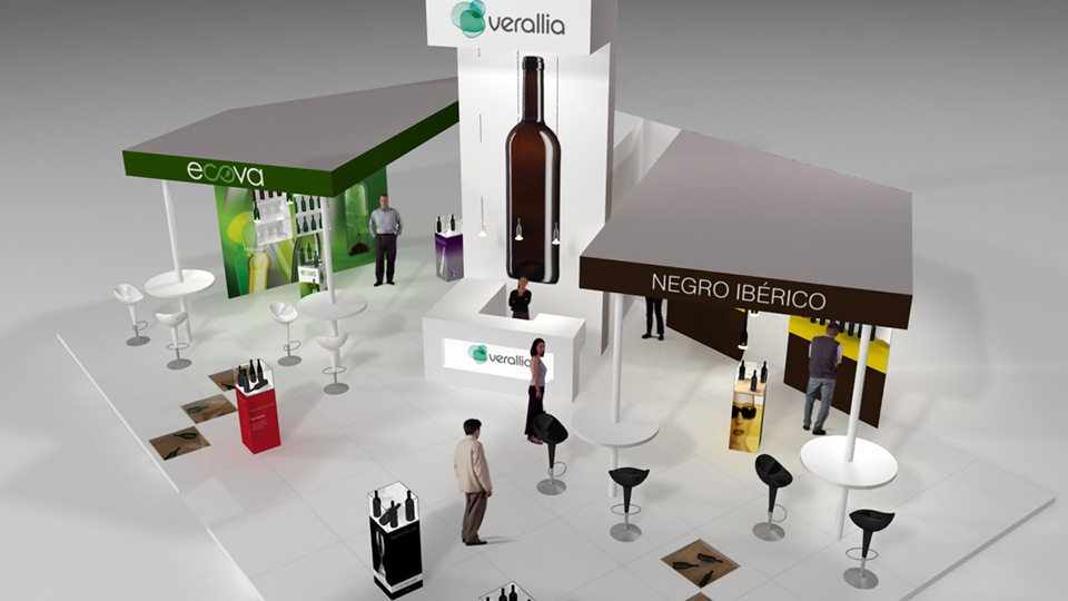 Visualización 3D del stand de Veralia para la feria Enomaq 2011